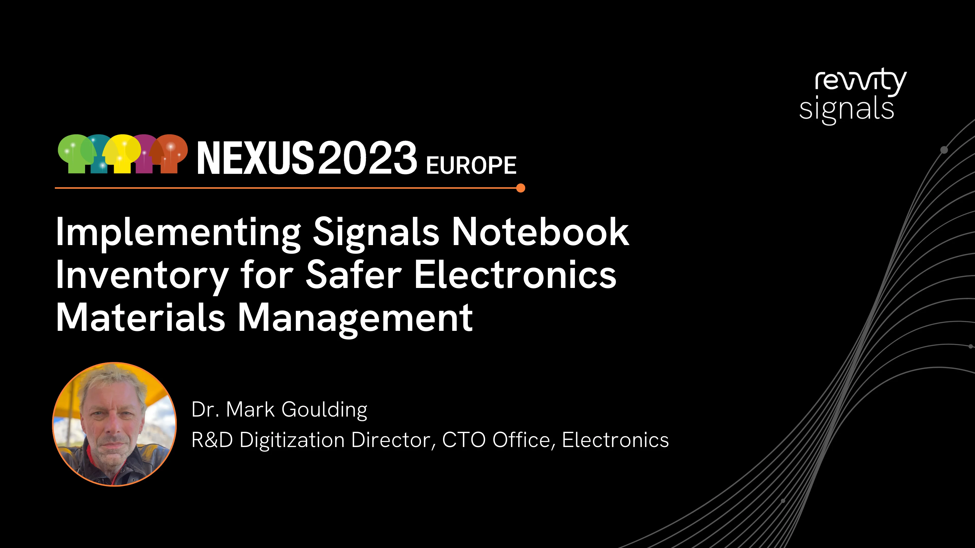 Watch Day 2, EU NEXUS 2023 - Implementing Signals Notebook Inventory for Safer Electronics Materials Management on Vimeo.