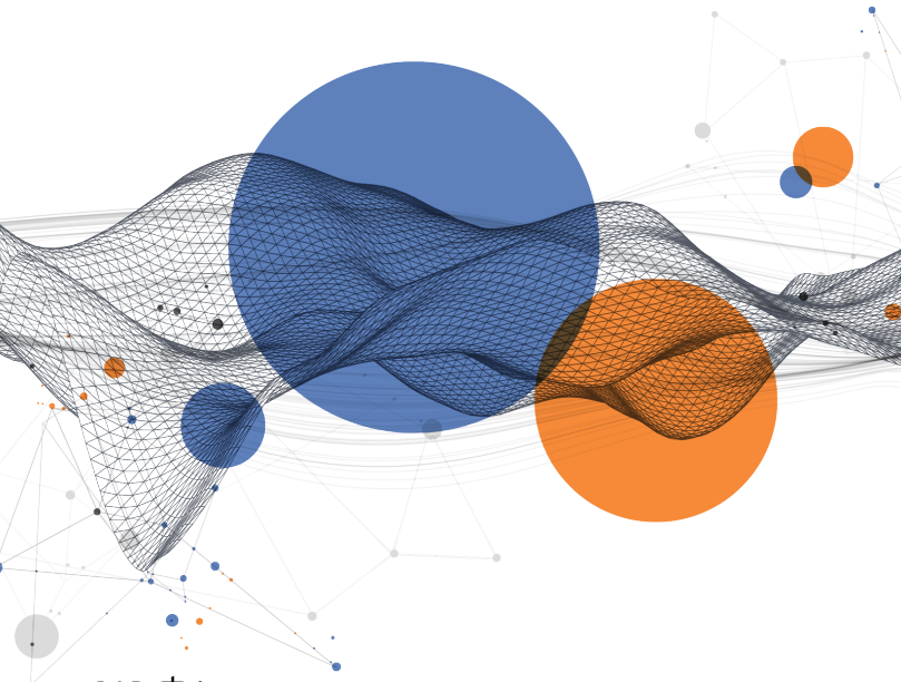Innovation imperative article thumbnail blue and orange circle with netting and signal lines