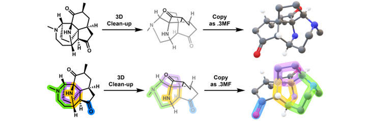 3D model with a molecule of Phlegmadine C