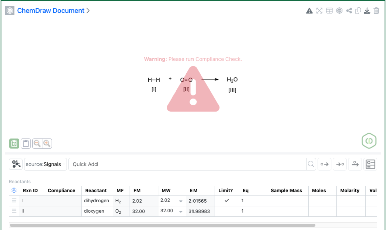 Chemical Drawing with Warning