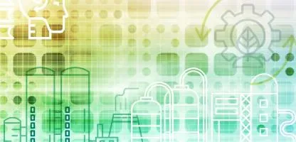 Creative Chemistry Cover image - gold- green white shapes with chemistry icon background