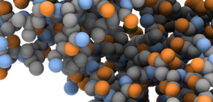 Nimbus header image, blue, orange and grey cells - looks like bubbles