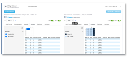 Plates element now provides a more detailed history. 