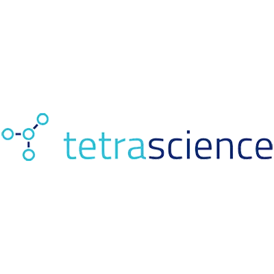 Tetra Science blue logo with a molecule icon on the left side